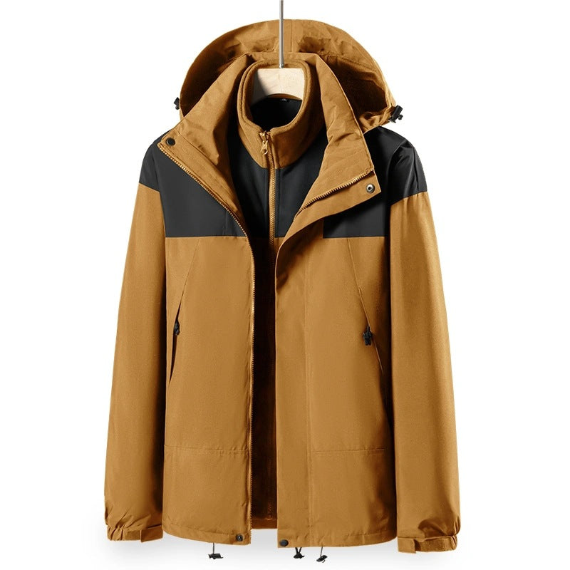 Herren 2‑in‑1 Softshell‑Fleece Hybridjacke mit abnehmbarer Kapuze Nord Taschen