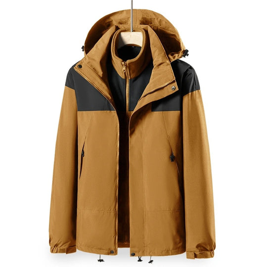 Herren 2‑in‑1 Softshell‑Fleece Hybridjacke mit abnehmbarer Kapuze Nord Taschen