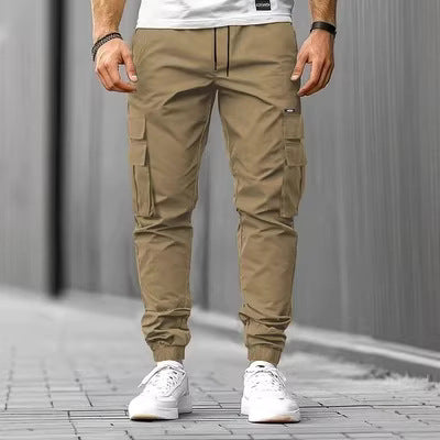 Herren Cargo-Jogginghose mit multifunktionalen Klapp- & Reißverschlusstaschen, elastischem Bund und tapered Bein Nord Taschen