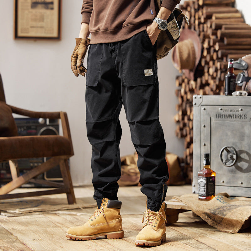 Herren Canvas‑Utility‑Jogger mit verstärkten Kniepaneelen, Klapptaschen und elastischem Knöchelsaum Nord Taschen