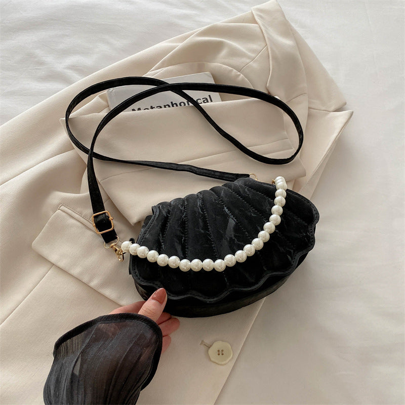 Damen modische Umhängetasche mit einer prächtigen Rüschendetails und eleganten Perlenakzenten Nord Taschen