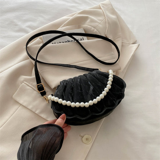 Damen modische Umhängetasche mit einer prächtigen Rüschendetails und eleganten Perlenakzenten Nord Taschen