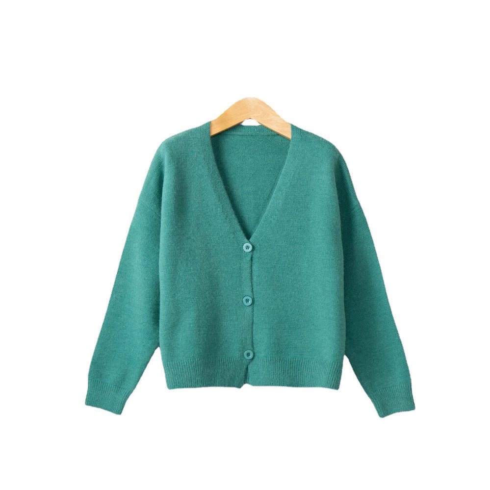 Damen Strickjacke mit V-Ausschnitt und Knopfdetails