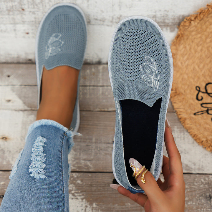 Damen luftige Slip-On Sneakers mit atmungsaktiver Struktur