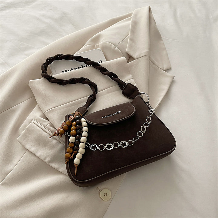 Damen stylische Crossbody-Tasche mit geflochtenem Tragegurt Nord Taschen