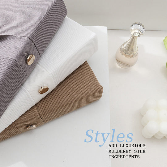 Damen Kurzarm-Rippenstrick-Cardigan mit Reverskragen und Zierknopfleiste Nord Taschen
