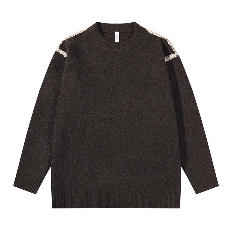 Unisex Oversize Feinstrick-Pullover mit Rundhalsausschnitt und Rippenbündchen Nord Taschen