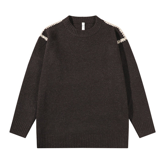 Unisex Oversize Feinstrick-Pullover mit Rundhalsausschnitt und Rippenbündchen Nord Taschen