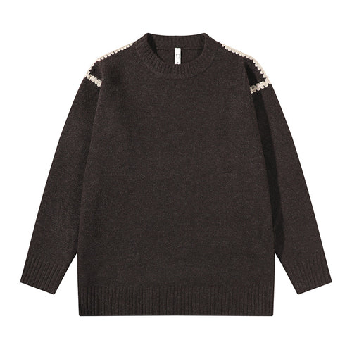 Unisex Oversize Feinstrick-Pullover mit Rundhalsausschnitt und Rippenbündchen Nord Taschen