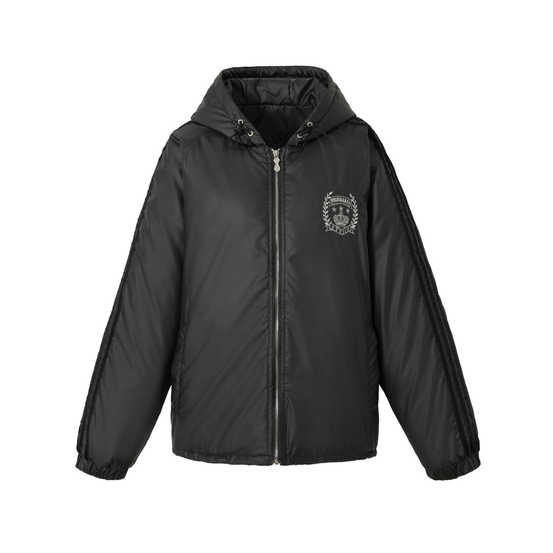 Unisex Boxy‑wattierte Kapuzenjacke mit gesticktem Wappen Nord Taschen