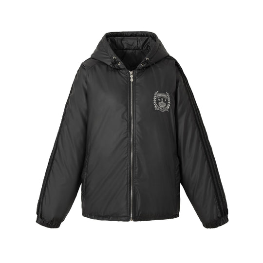 Unisex Boxy‑wattierte Kapuzenjacke mit gesticktem Wappen Nord Taschen