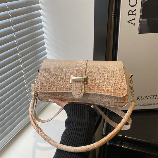 Damen elegante Umhängetasche mit Kroko-Prägung und praktischem Schulterriemen Nord Taschen