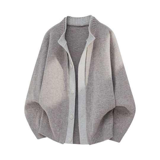 Damen Oversize Strickcardigan mit Knopfleiste und Schalkragen Nord Taschen