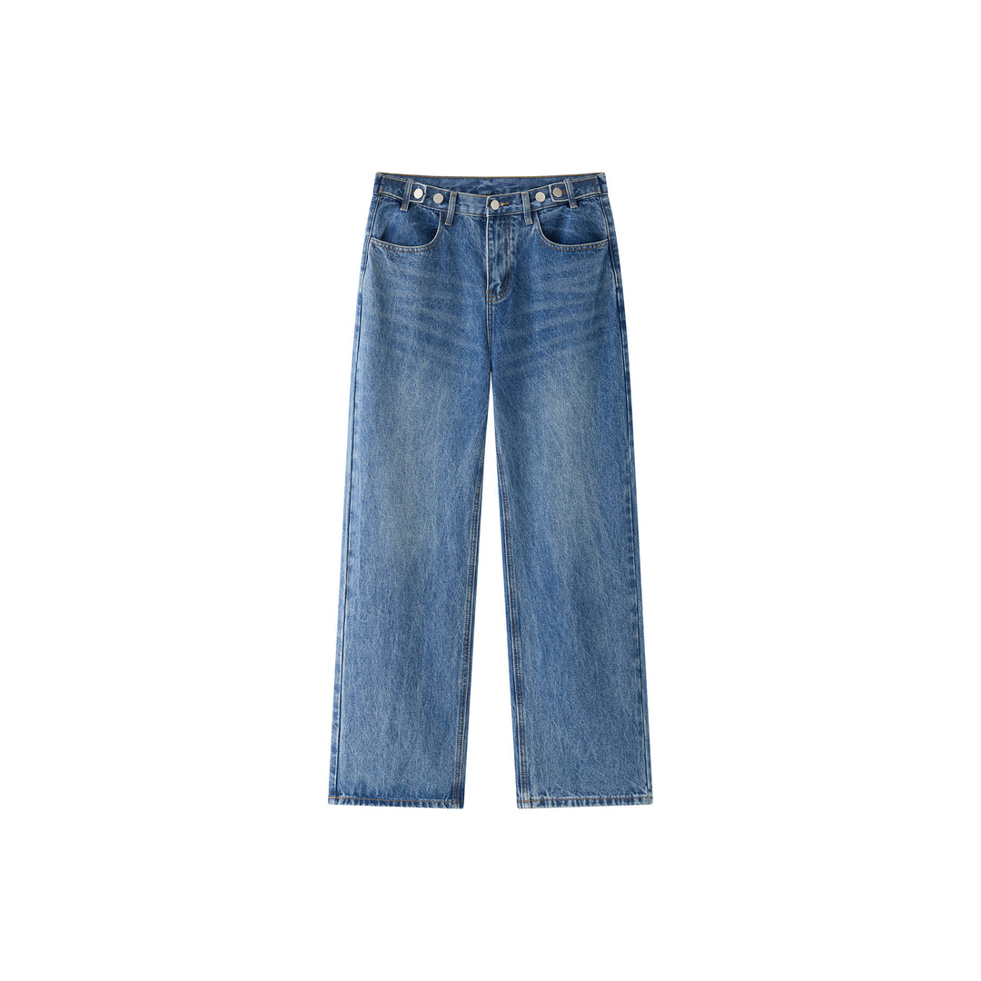 Damen Relaxte Vintage-Denim Baggy-Jeans mit hohem Bund und extra weitem Bein Nord Taschen