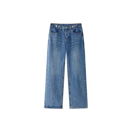 Damen Relaxte Vintage-Denim Baggy-Jeans mit hohem Bund und extra weitem Bein Nord Taschen