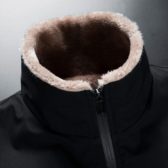 Herren Wattierte Übergangsjacke mit Teddyfutter und hohem Stehkragen Nord Taschen