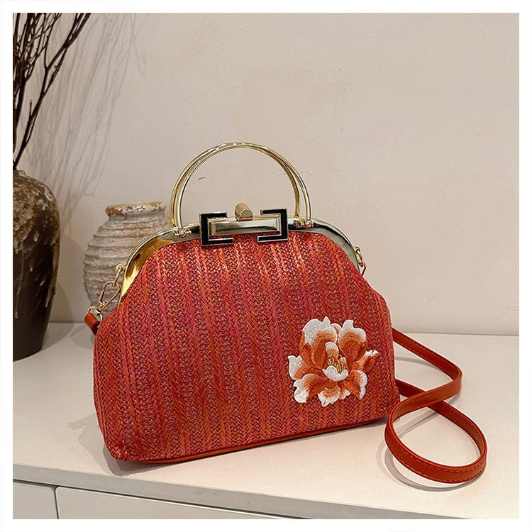 Damen modische Handtasche mit floralem Stickdesign Nord Taschen