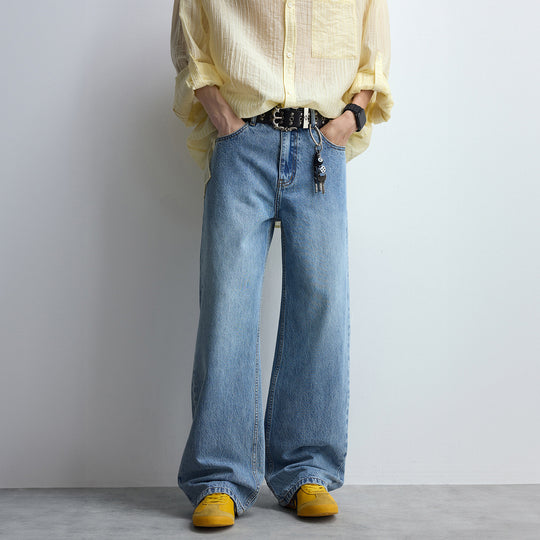 Damen Relaxed-Jeans mit extra weitem Bein, hoher Bund und cleanem Minimal-Design Nord Taschen