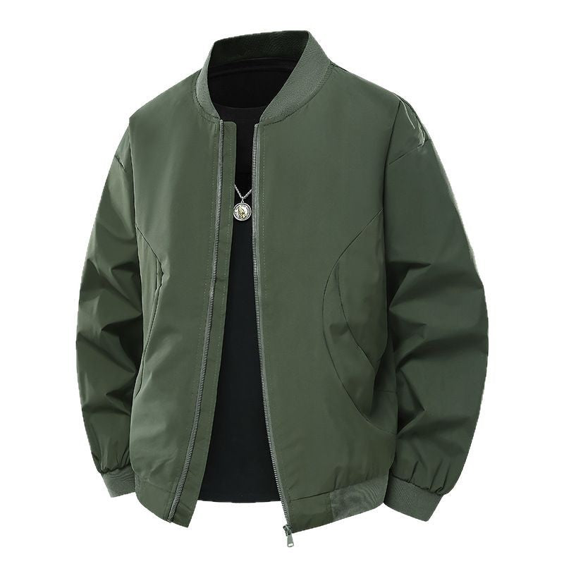 Herren Minimalistische Bomberjacke mit standigem Kragen, Zwei-Wege-Reißverschluss & seitlichen Eingrifftaschen Nord Taschen