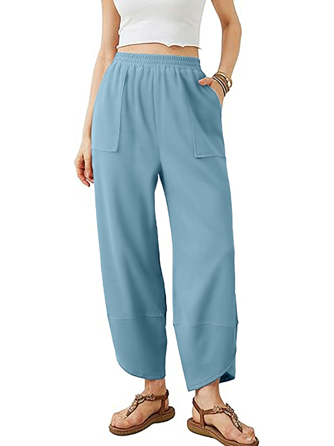 Damen Culotte-Hose mit elastischem Bund und aufgesetzten Taschen Nord Taschen