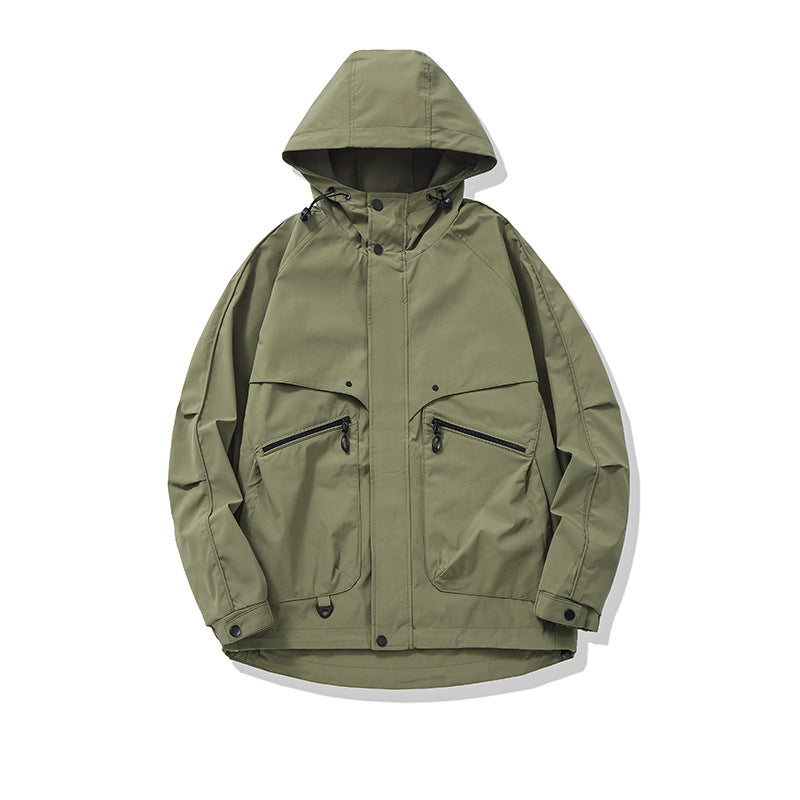 Unisex Technische Utility‑Fieldjacke mit Kapuze und mehreren Reißverschluss‑Taschen Nord Taschen