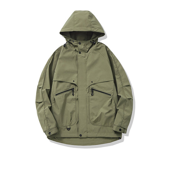 Unisex Technische Utility‑Fieldjacke mit Kapuze und mehreren Reißverschluss‑Taschen Nord Taschen