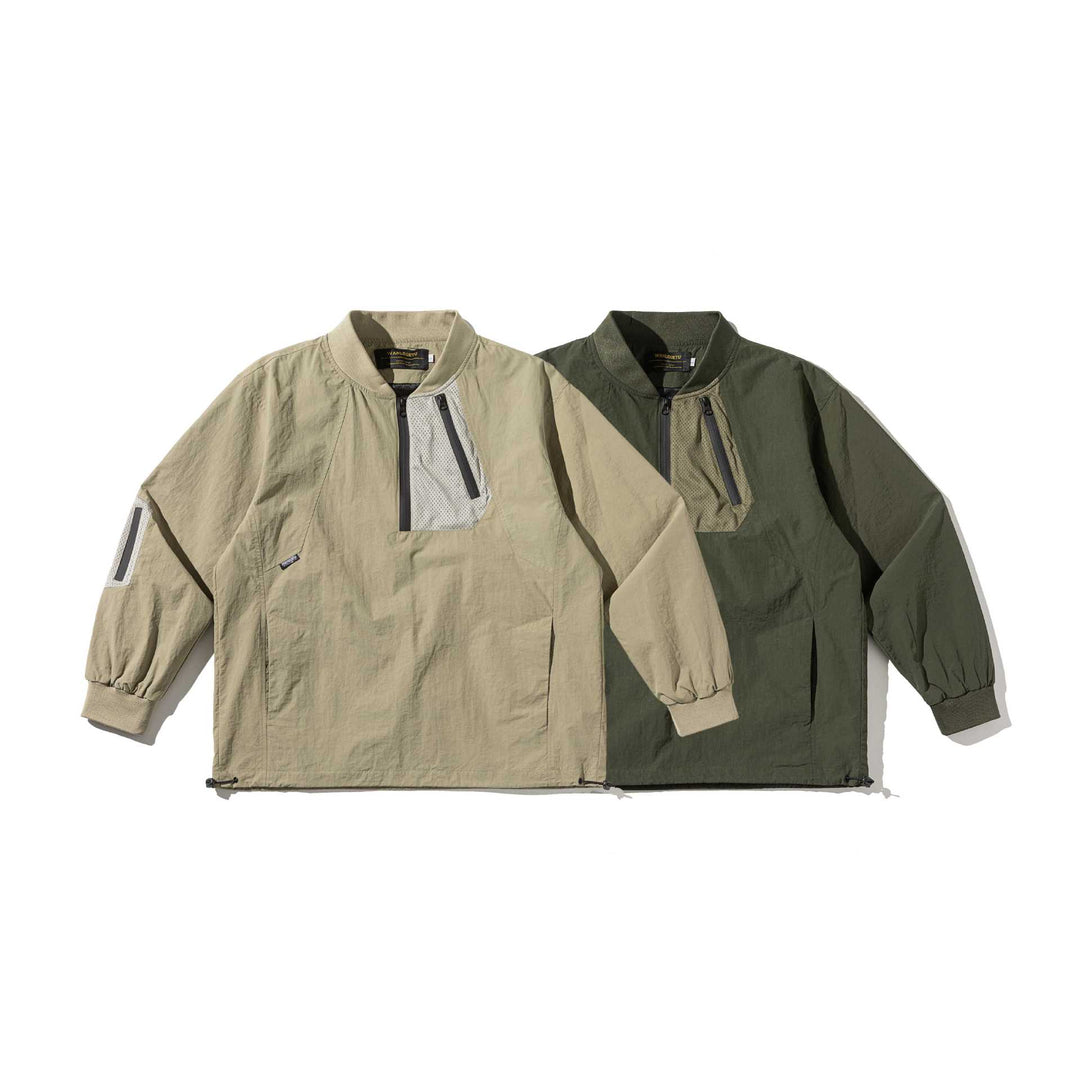 Unisex Technischer Pullover-Anorak mit halbem Reißverschluss und Utility‑Taschen Nord Taschen