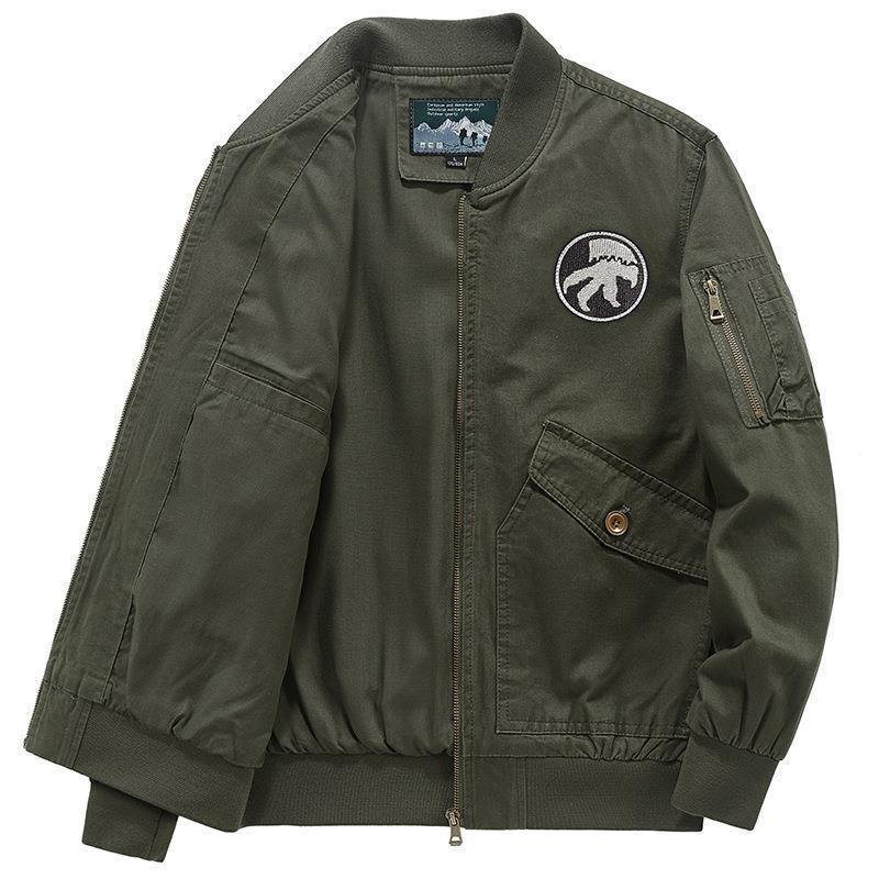 Herren Leichte Flight-Bomberjacke im Utility-Canvas mit Ärmeltasche und aufgesetzten Klappentaschen Nord Taschen