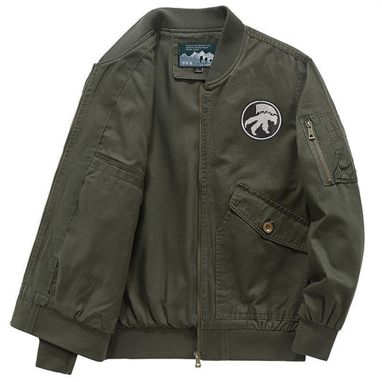 Herren Leichte Flight-Bomberjacke im Utility-Canvas mit Ärmeltasche und aufgesetzten Klappentaschen Nord Taschen