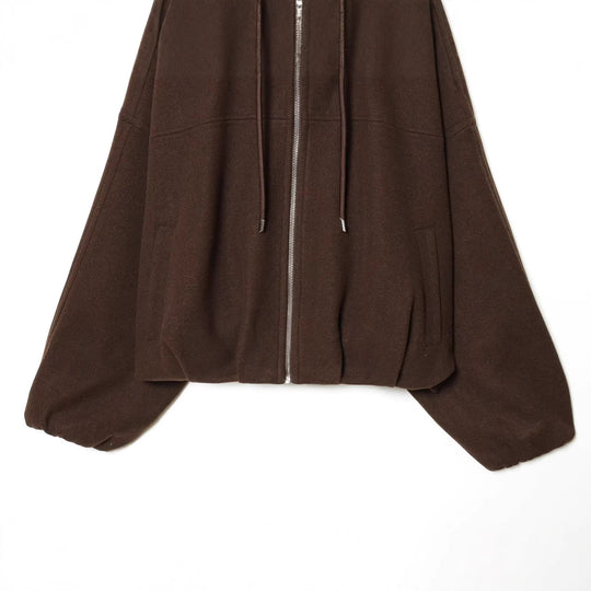 Damen Oversize‑Kapuzenjacke aus Wollmix im Boxy‑Cropped‑Schnitt Nord Taschen