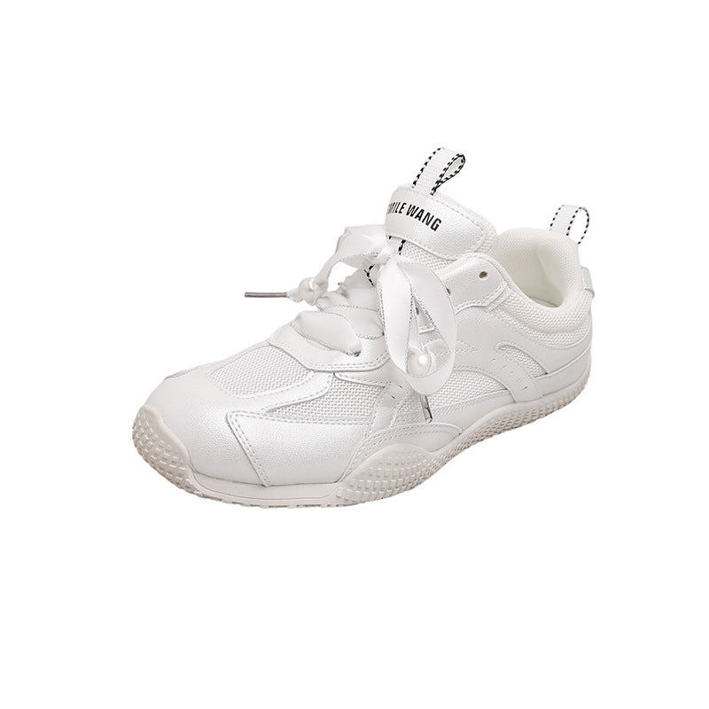 Damen Fashion-Sneaker mit dekorativer Schleifen-Schnürung und Perlenanhänger Nord Taschen