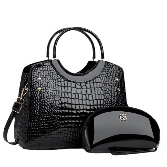 Damen moderne Handtasche mit luxuriösen Krokodilleder-Design und abnehmbarer Kosmetiktasche Nord Taschen