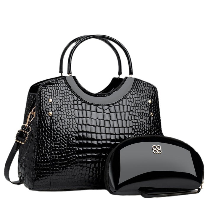 Damen moderne Handtasche mit luxuriösen Krokodilleder-Design und abnehmbarer Kosmetiktasche Nord Taschen