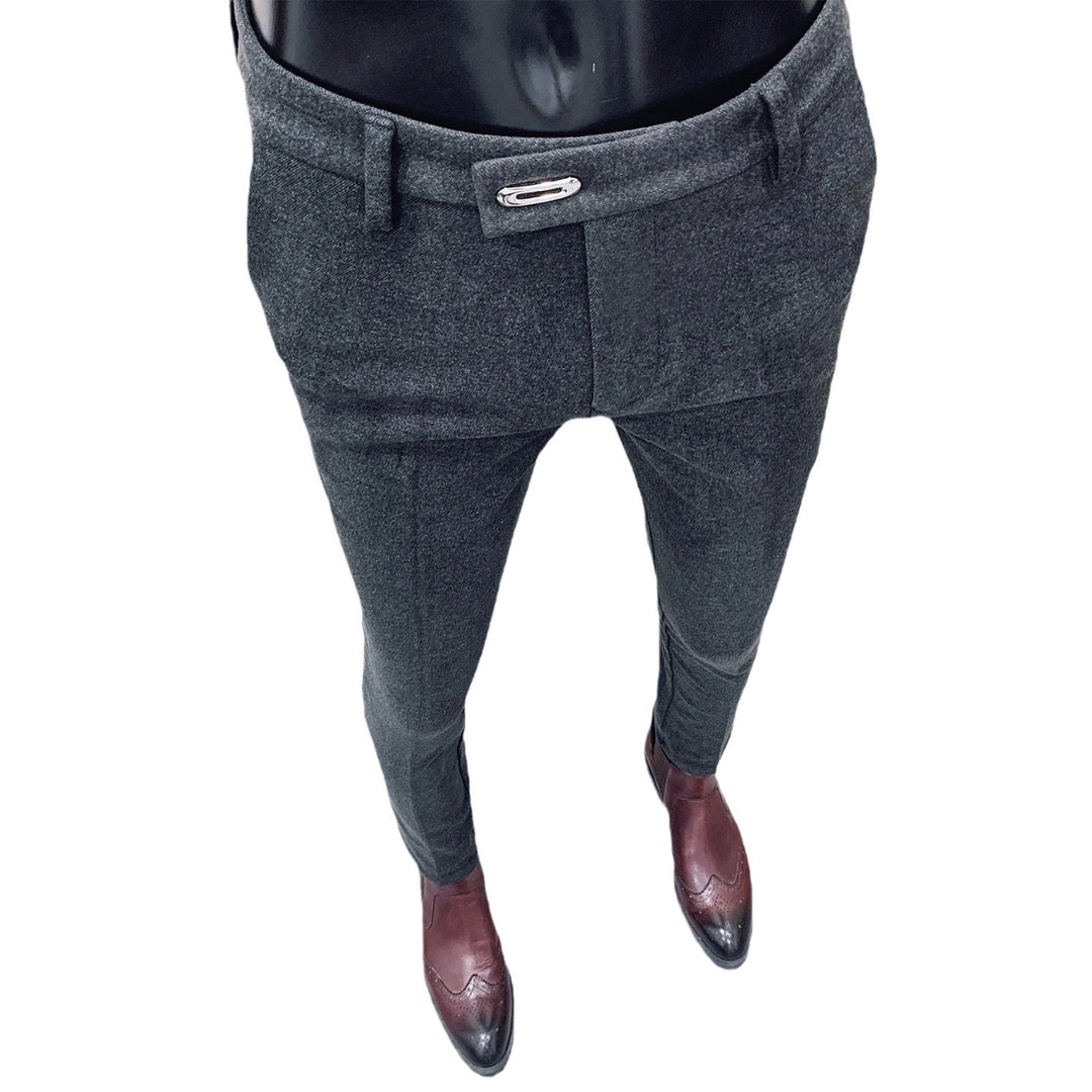 Herren tapered Businesshose mit elastischem Bund, verdecktem Verschluss und schmaler Schnitt Nord Taschen
