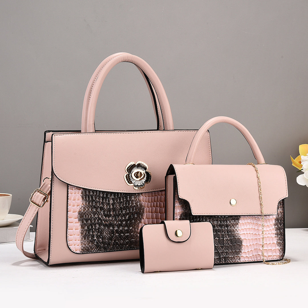 Damen elegante Handtasche mit strukturiertem Design und abnehmbarer Mini-Clutch Nord Taschen