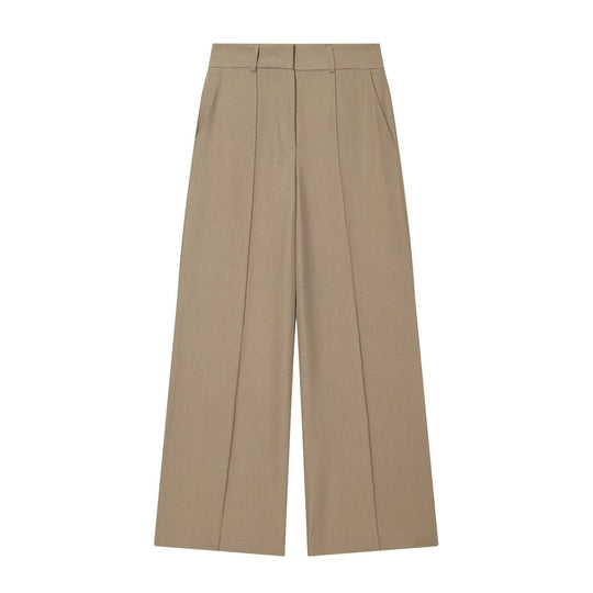 Damen Weite High‑Waist-Hose mit markanter Bügelfalte und Bundfalten Nord Taschen