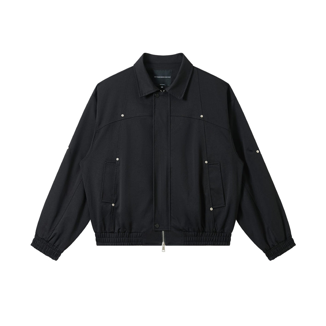 Unisex Kurz geschnittene technische Blousonjacke mit verdeckter Frontblende und elastischem Saum Nord Taschen