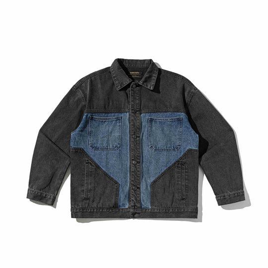 Unisex Denim-Workwear-Overshirt im kastigen Schnitt mit kontrastierten Brusttaschen Nord Taschen