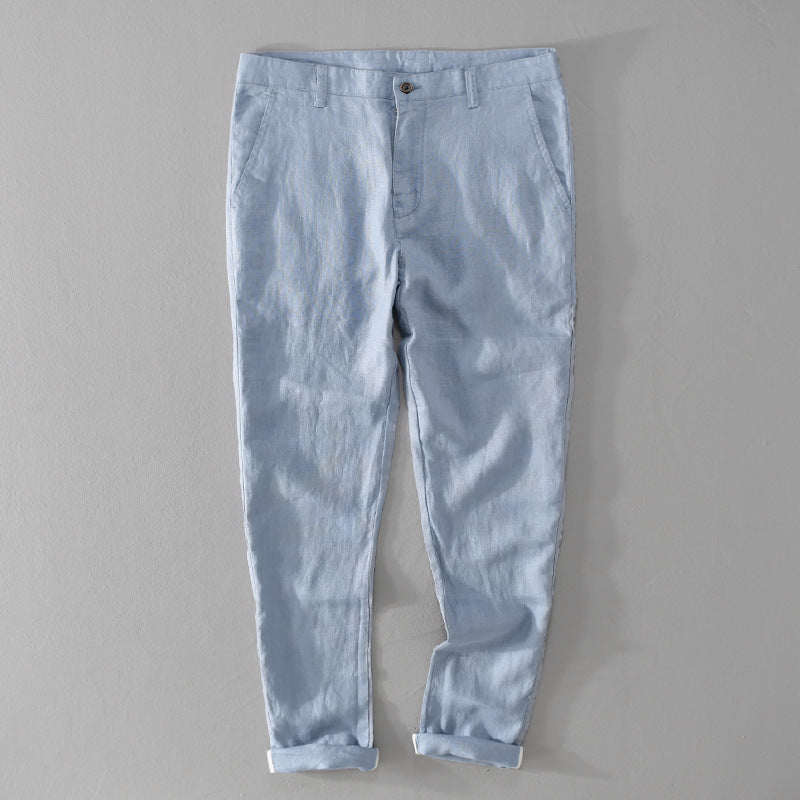 Herren Leichte Leinenchino mit schlanker Passform und gekrempeltem Saum Nord Taschen