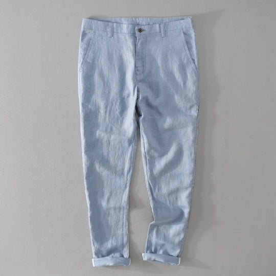 Herren Leichte Leinenchino mit schlanker Passform und gekrempeltem Saum Nord Taschen