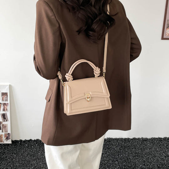 Damen elegante Umhängetasche mit geflochtenem Tragegriff und stilvollem Verschluss Nord Taschen