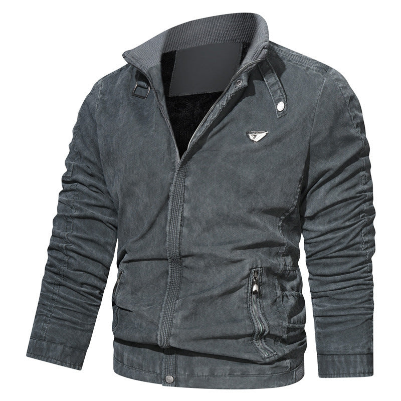 Herren Mikrofaser-Canvas-Blouson im Pilotenstil mit gerafften Ärmeln und verdeckten Reißverschlüssen Nord Taschen