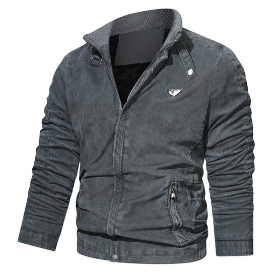 Herren Mikrofaser-Canvas-Blouson im Pilotenstil mit gerafften Ärmeln und verdeckten Reißverschlüssen Nord Taschen