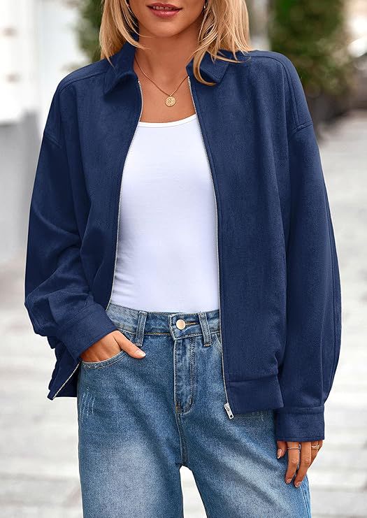 Damen lässige Übergangsjacke mit hohem Kragen und Reißverschluss Nord Taschen