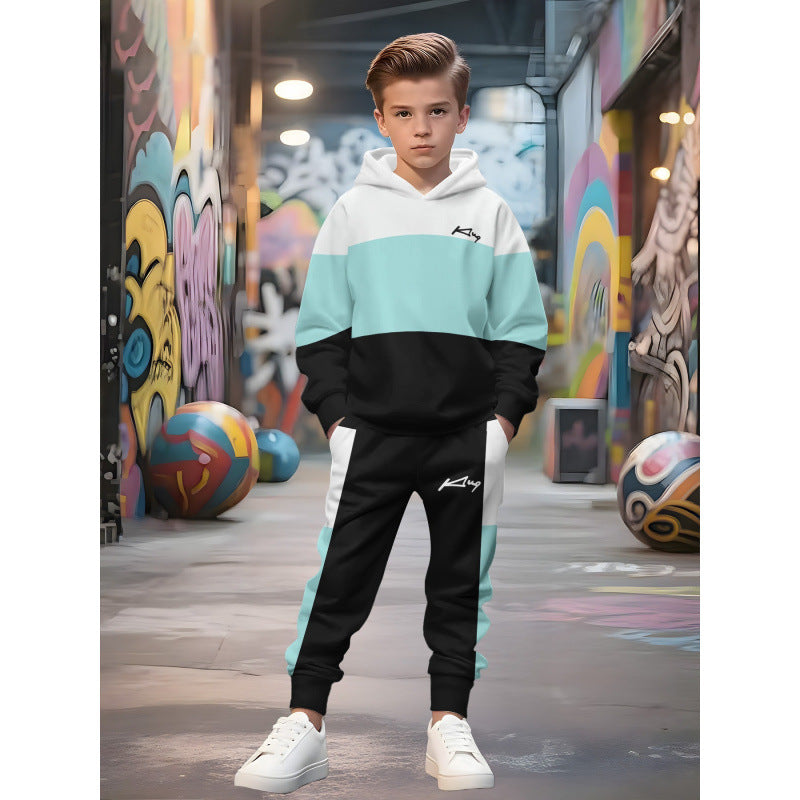 Unisex Kinder Jogginganzug mit Kapuzenpullover und detailreichem Auto-Print Nord Taschen