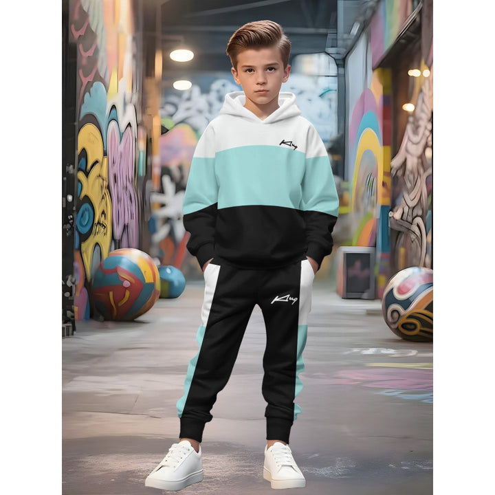 Unisex Kinder Jogginganzug mit Kapuzenpullover und detailreichem Auto-Print Nord Taschen