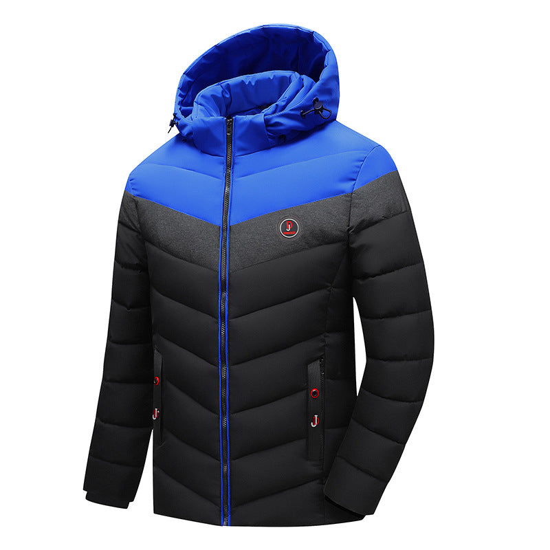 Herren Steppanorak mit Kapuze und wattierter Chevron-Isolationsjacke Nord Taschen