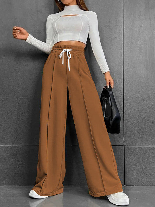 Damen Lässige weite Sweatpants mit verstellbarem Bund Nord Taschen