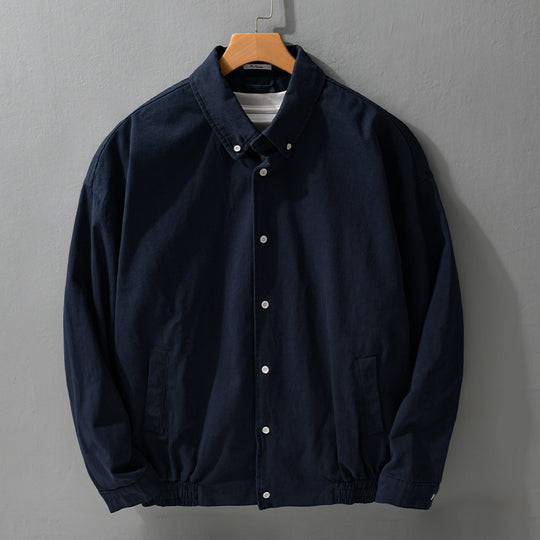 Herren Leichte Baumwoll-Utility-Jacke mit Knopfleiste und elastischem Saum Nord Taschen