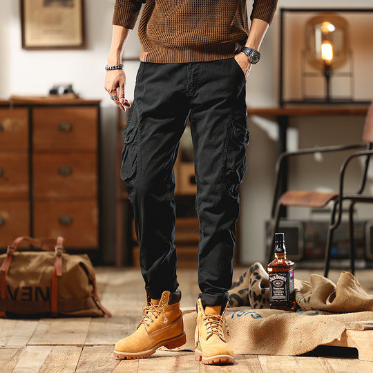 Herren Slim-Fit Cargo-Hose aus Baumwoll-Twill mit Multifachtaschen Nord Taschen